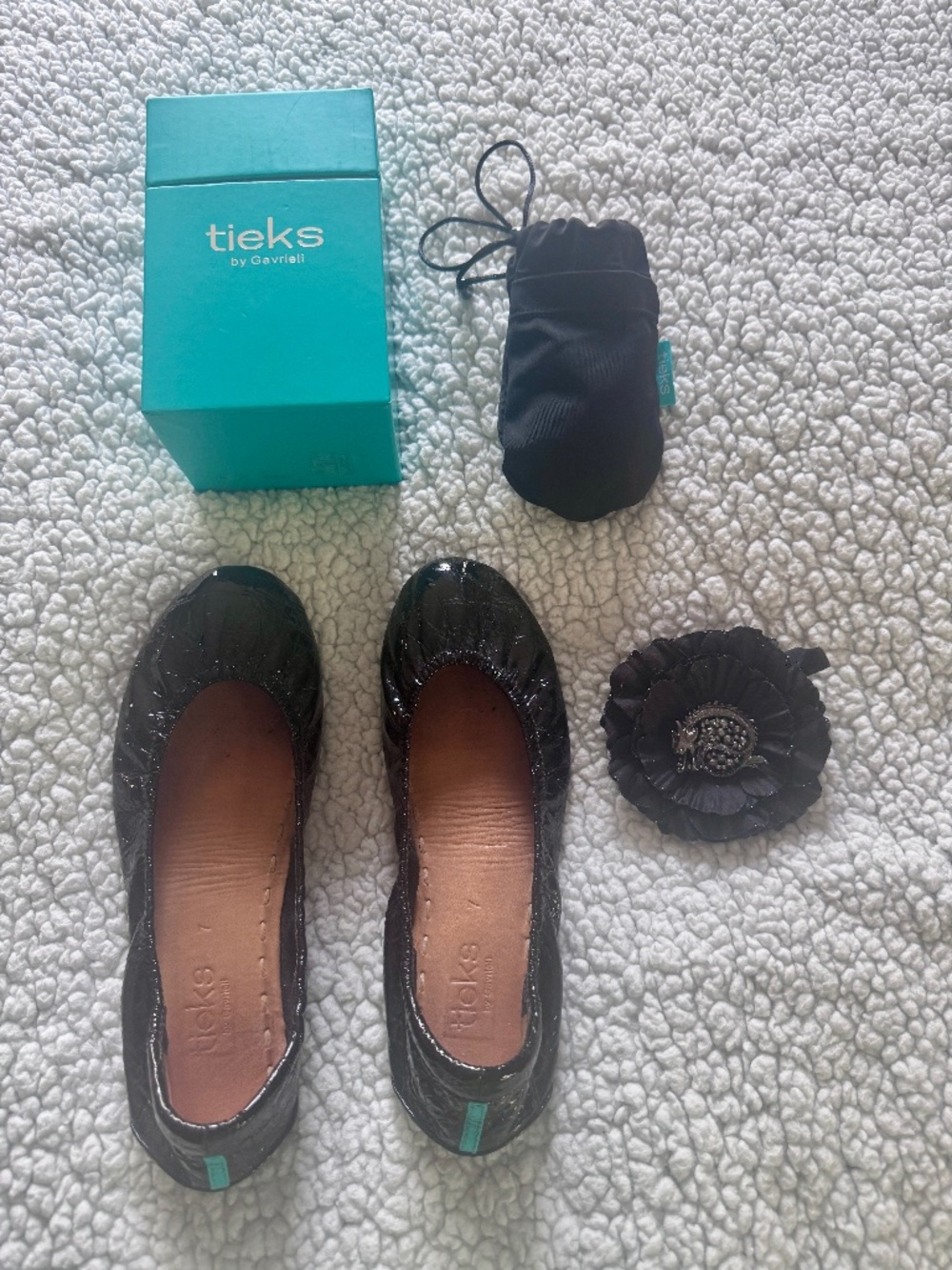 Tieks Obsidian Black flats size 7